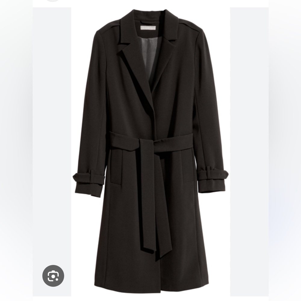 H&M Black Trench Coat with Belt